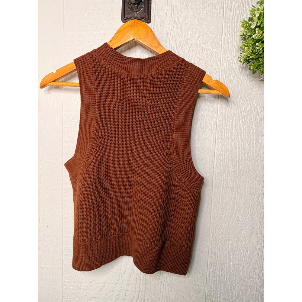 DEMI high CrewNeck sleeveless knit tank NWOT tortoise shell
